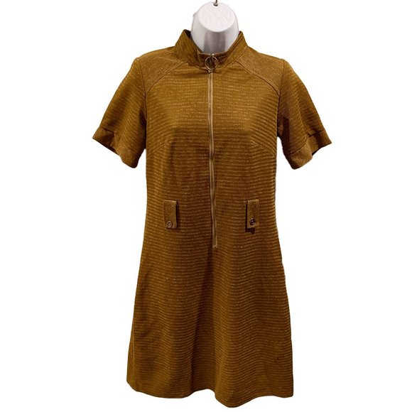 Vintage Y2K Zipper Mini Dress, Size 6 - Picture 1 of 9